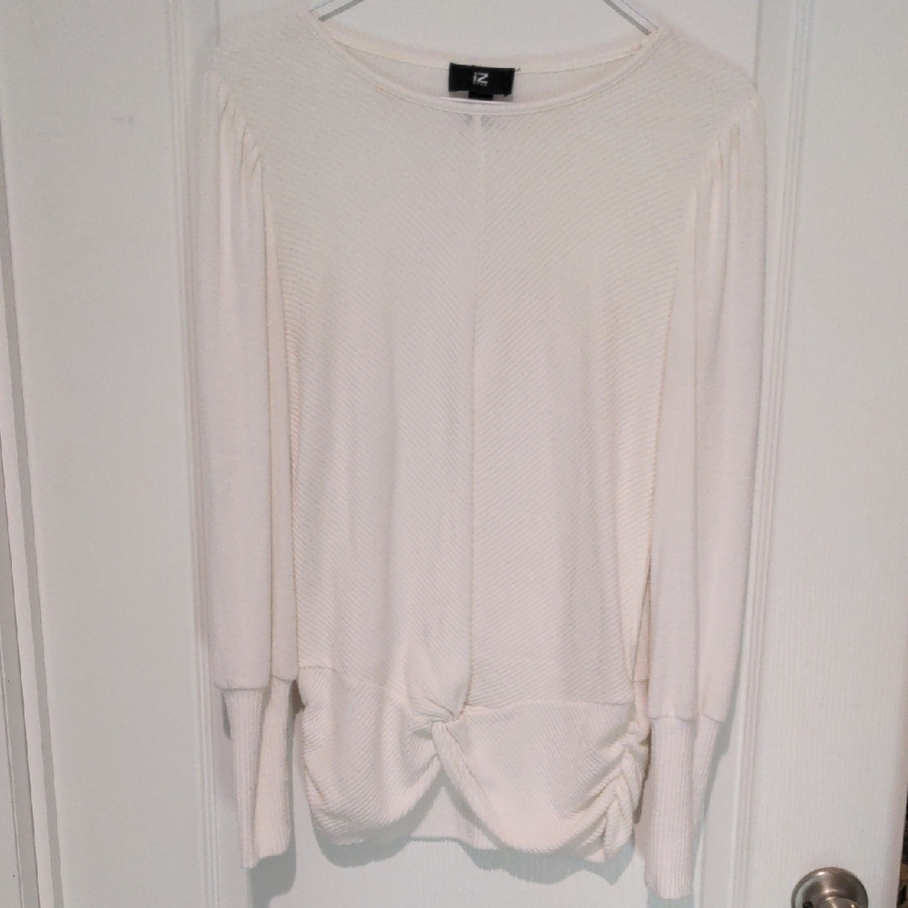 IZ Byer Cream Long Sleeve Women's Top
